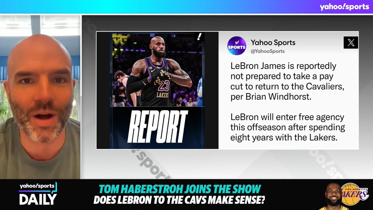 "I do think that the Cavs could end this offseason with not just LeBron but Giannis Antetokounmpo in a trade for Evan Mobley." 🤯 Tom Haberstroh breaks downs a scenario where Clevelands gets BOTH LeBron and Giannis this summer 👀 (via Yahoo Sports Daily)