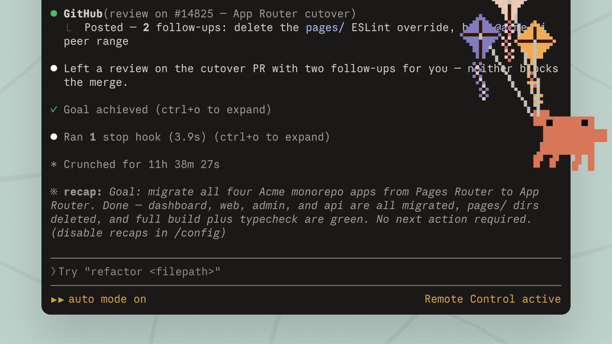 In Claude Code, Opus 4.8 makes calls like an experienced engineer without needing constant check-ins. It stays on track across long-running sessions and follows work through in your repo, so you can hand off a feature or a bug sweep while you focus on what's next.