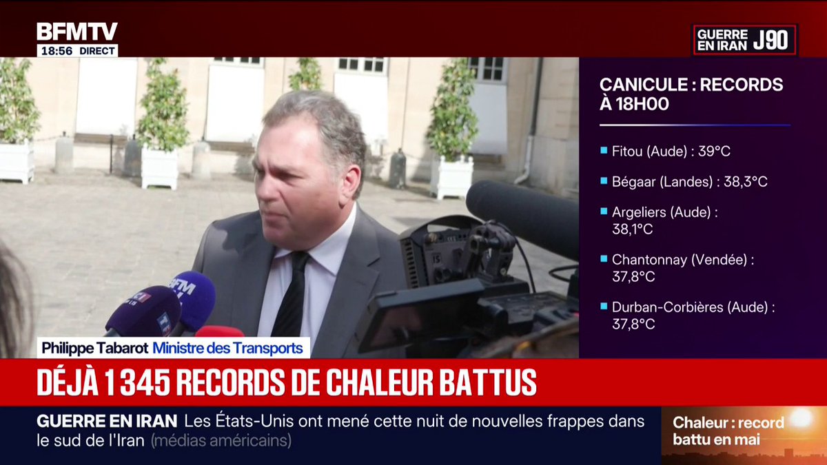 Canicule: "L'État n'est pas responsable de tout, sur tous les sujets", assure Philippe Tabarot, ministre des Transports