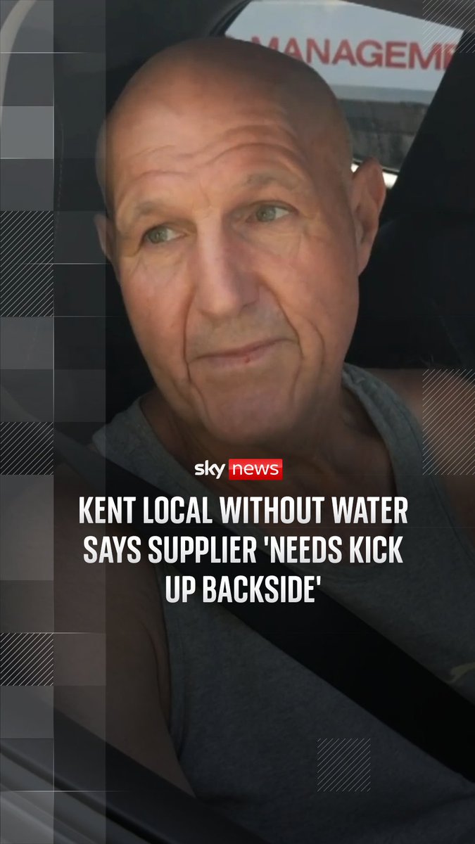 Thousands of people in Kent are still without tap water due to high demand caused by the heatwave. One Kent local tells Sky's Oliver Whitfield-Miočić that the water supplier needs "a good kick up the backside."⬇️