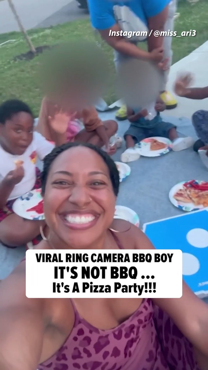 🤗 The young boy who went viral for asking his neighbors if they had any BBQ leftovers was invited over by the same neighbors for a pizza party! Credit: Instagram/miss_ari3