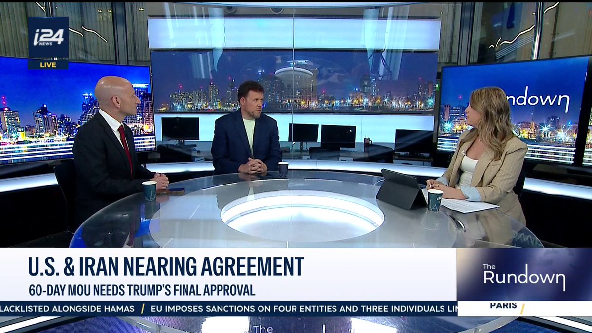 'If the US starts depleting its military assets in the region, this potential deal between the US and Iran could shift from a temporary 60-day arrangement to a permanent situation.' Lt. Col. (Res.) Jonathan Conricus (Jonathan Conricus) joins Natasha Raquel Kirtchuk on #TheRundown