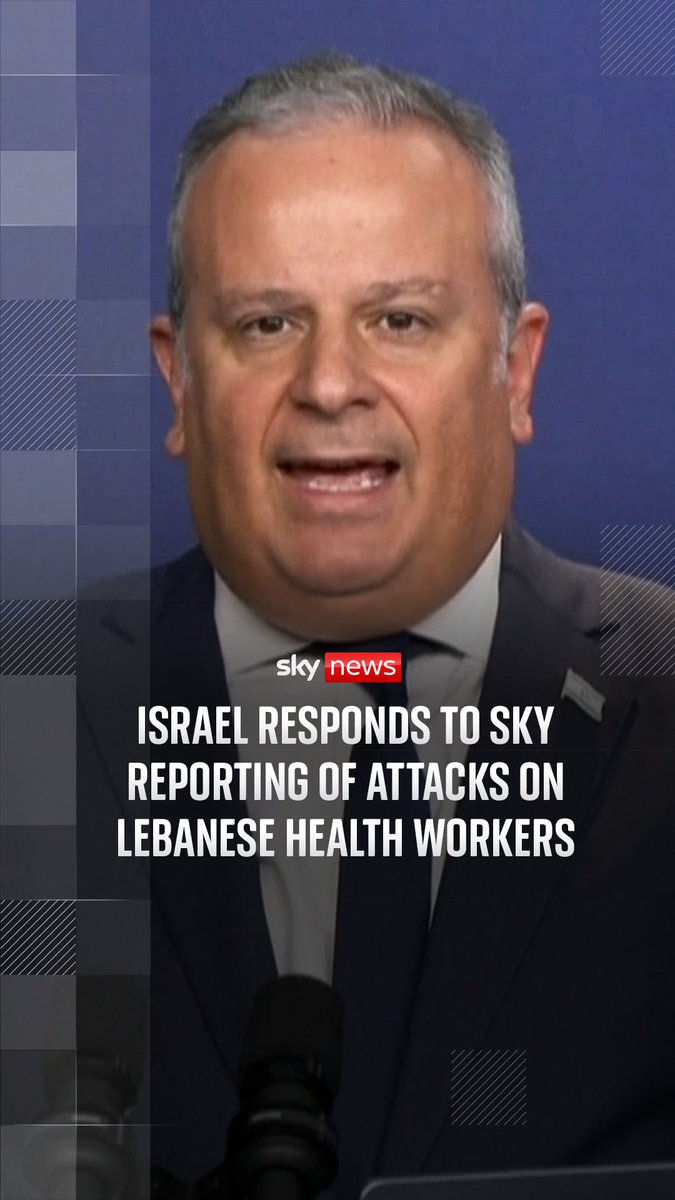 Sky's Adam Parsons asks an Israeli government spokesperson about accusations that the IDF has been deliberately targeting healthcare workers in Lebanon. It's after eyewitness reporting by Alex Crawford showing Lebanese paramedics under attack from Israeli strikes ⬇️