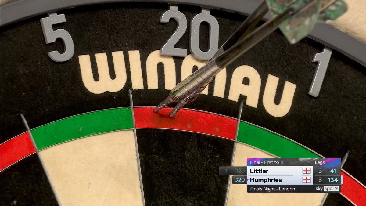 TOPS-TOPS FROM HUMPHRIES! Quality from Luke Humphries 👏 The defending champion takes out 134 with a double-double finish to lead Luke Littler 4-3 in an amazing contest! 🤩 📲 #PLDarts
