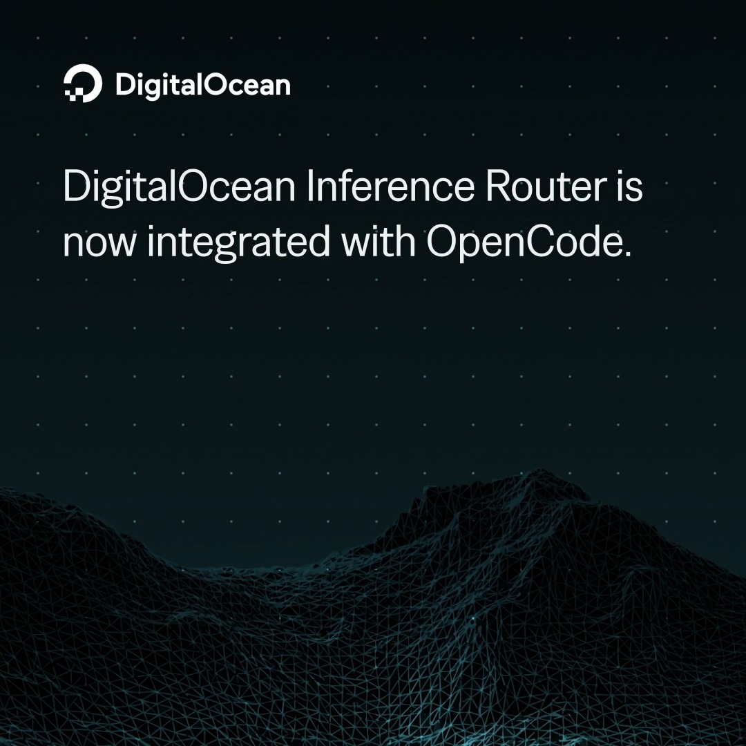 DigitalOcean Inference Router is now available through OpenCode & setup is 3 steps. ☁️🆕🤝 Run/connect & it automatically routes to the right model for the job. No more paying frontier prices for a commit message.