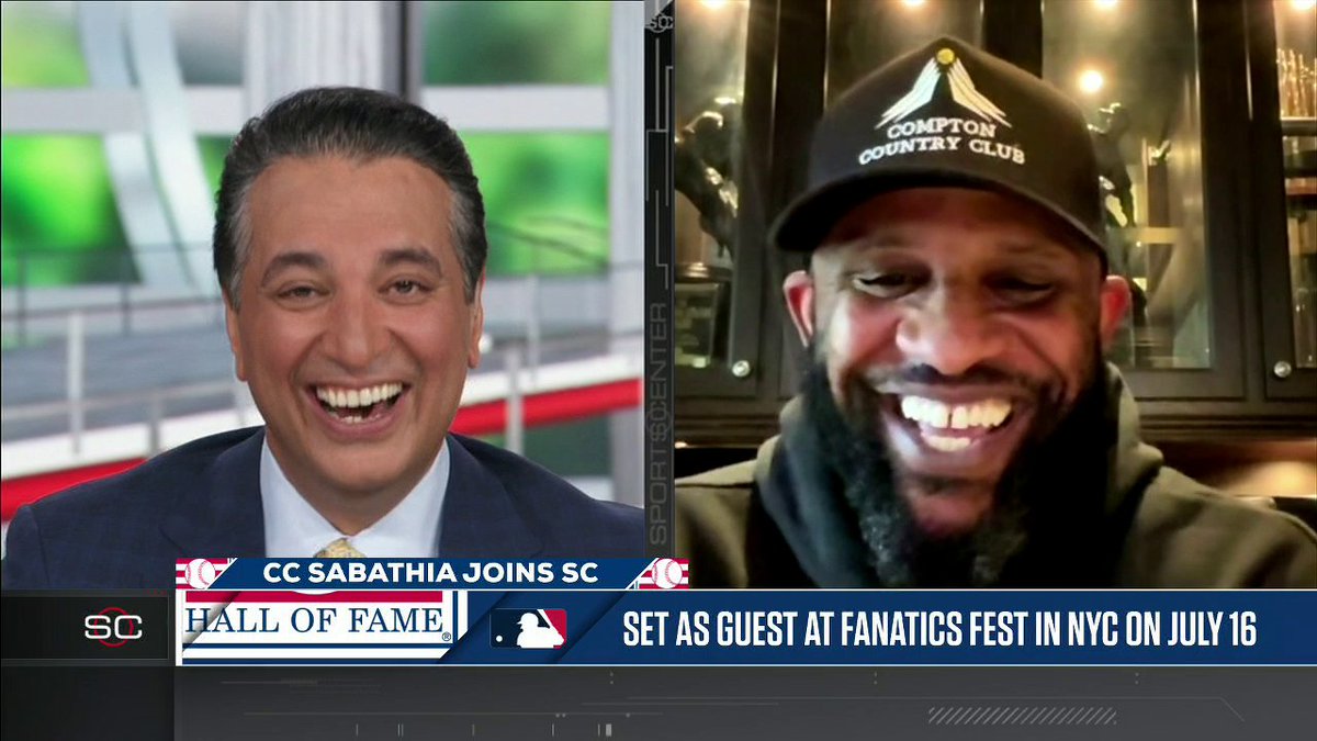 MLB HOFer CC Sabathia joins SportsCenter to talk NL Cy Young Award race and Fanatics Fest with @KevinNeghandi ⬇️