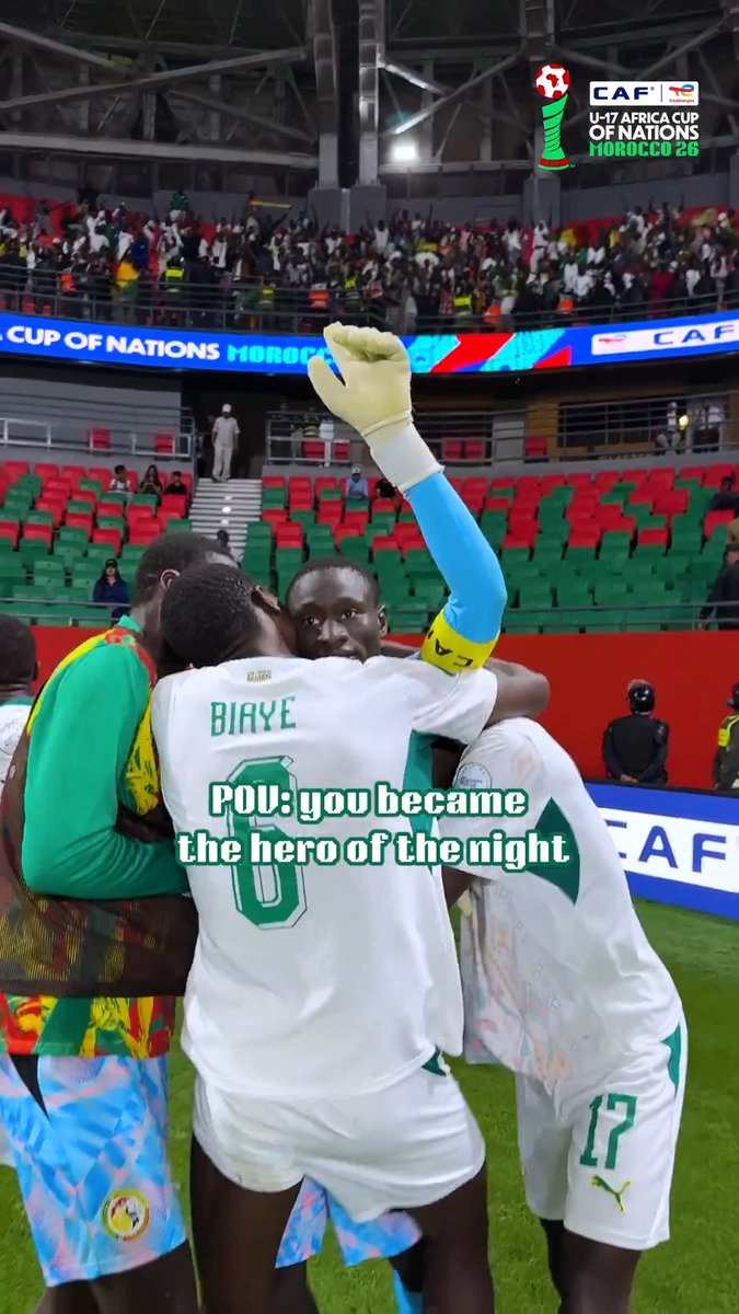 A night Assane Sarr will never forget. 🧤🇸🇳 #TotalEnergiesAFCONU17