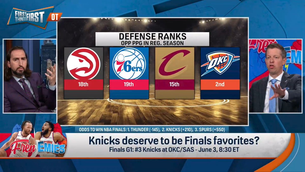 .Danny Parkins: “The Knicks have been unbelievable this run… The level of play between Spurs and Thunder—“ nick wright: “How can you possibly say that the level of play from either of these teams is at a higher level than the Knicks have displayed?!"