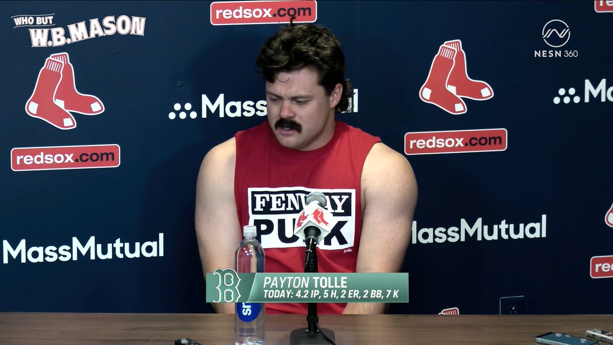 "If I'm not competing I'm not playing anymore... I don't ever want to come out of a game, especially whenever it's my mess to cleanup." Payton Tolle spoke after today's start 🎙️ Presented by W.B. Mason Co.