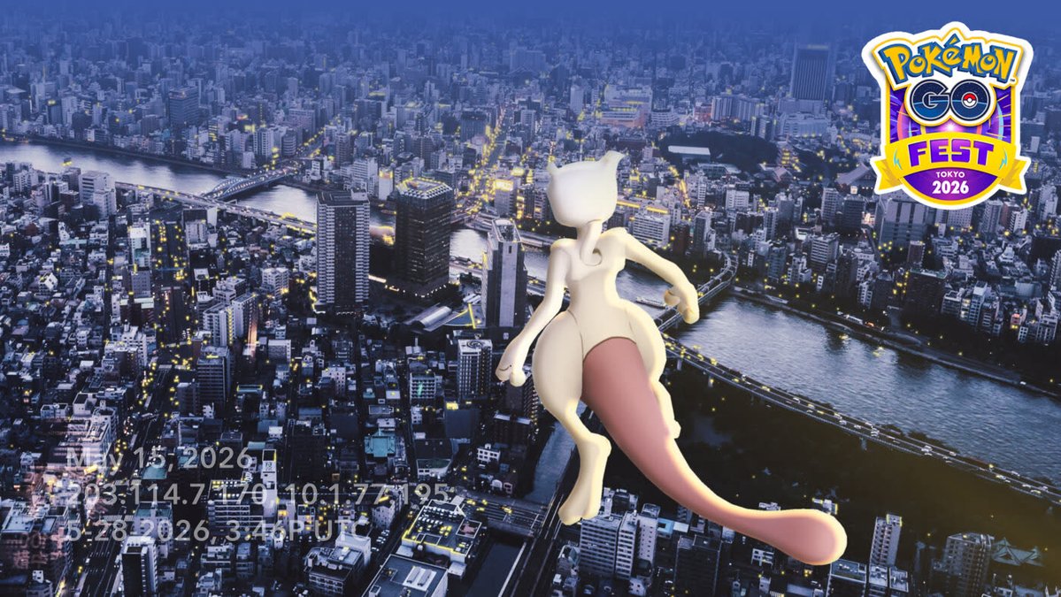 The Genetic Pokémon, Mewtwo, makes its return to Pokémon GO and has been sighted in Tokyo, Japan! 📍: Tokyo, Japan #PokemonGOFest2026