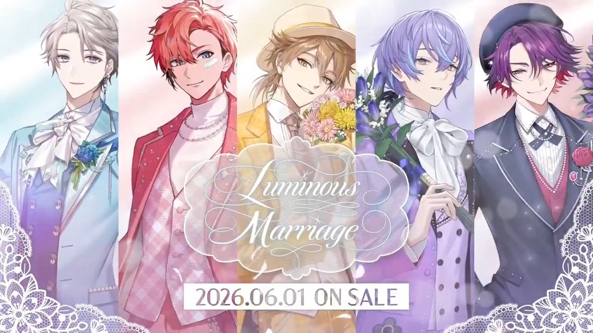 【Luminous Marriage 動画公開!】 赤城ウェン、甲斐田晴、伏見ガク、星導ショウ、渡会雲雀が登場する告知PVを公開! ▼YouTubeでも公開中! ▼販売ページはこちら #にじストア #にじさんじジューンブライド2026