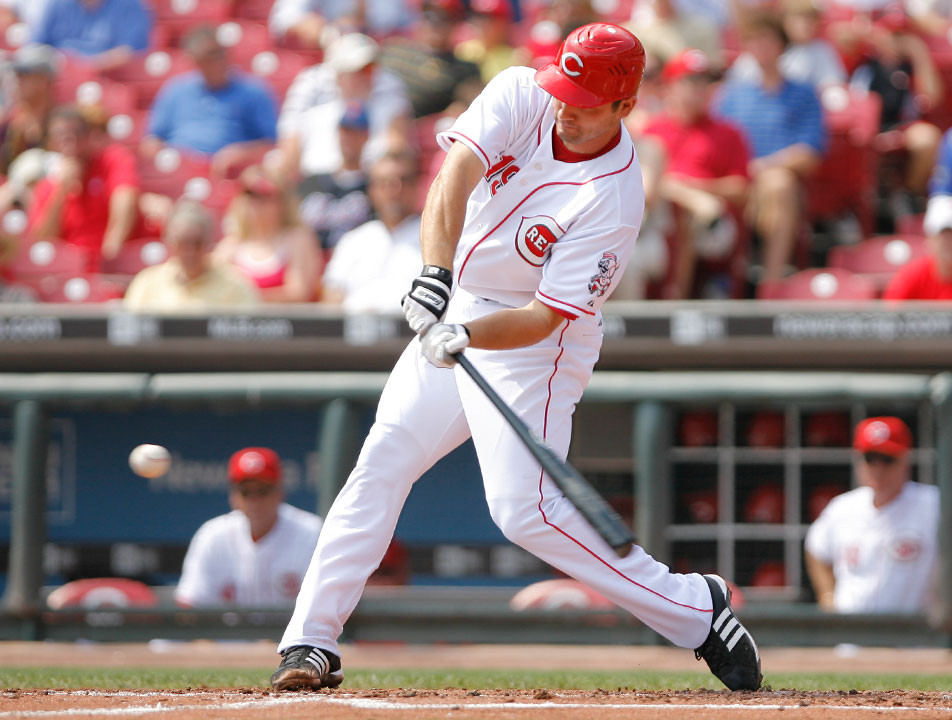 Joey Votto’s first big league hit was a bomb. Good times.