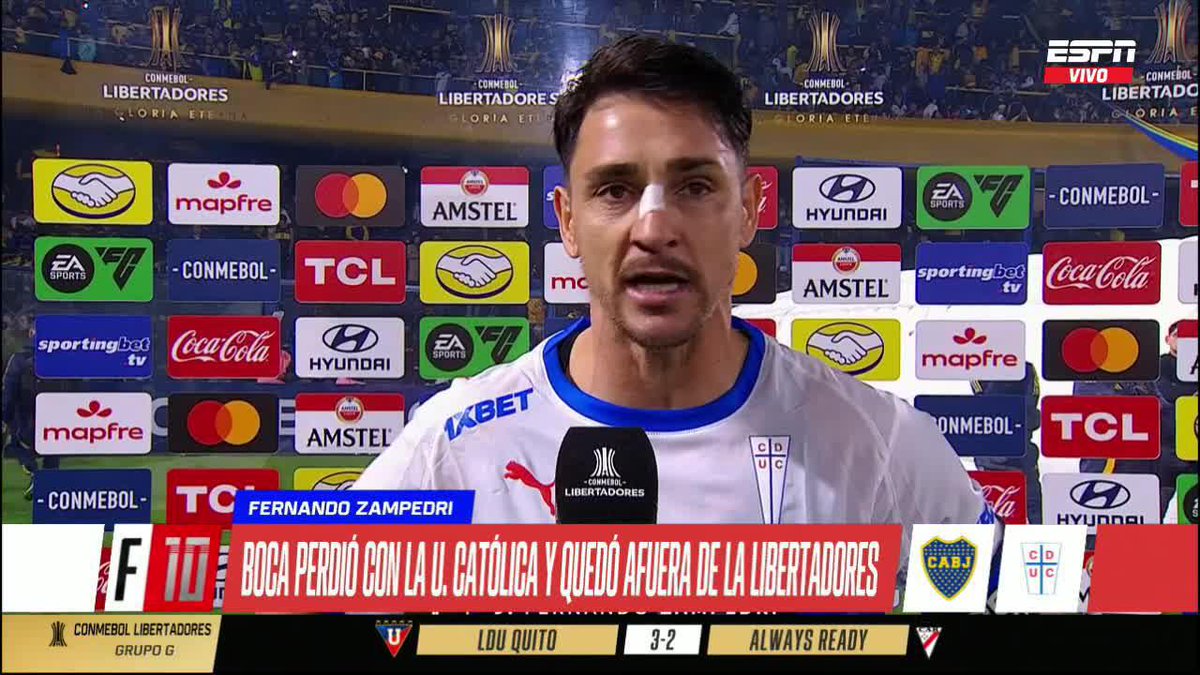 🗣️ "NOS SUBESTIMARON... LOS PARTIDOS SE GANAN JUGANDO, NO DE LA BOCA PARA AFUERA" Encendidas declaraciones de Fernando Zampedri, jugador de U. Católica. ▶️ Mirá #ESPNF10 en el Plan Premium de #DisneyPlus