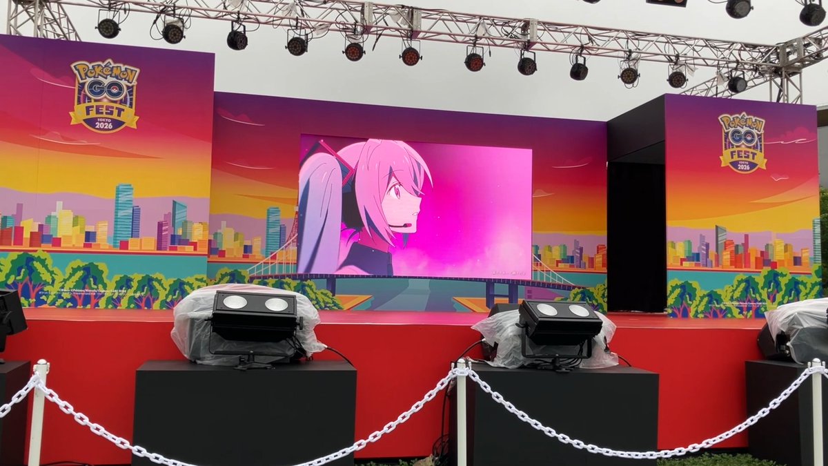 【🚶Pokémon GO Festで #ポケミク🎉】 5/29(金)~6/1(月)、リアルイベント「Pokémon GO Fest:東京」が、東京臨海副都心(台場・青海地区)で開催中! 「ピカチュウダンスステージ」が行われる、会場内特設ステージで、ポケミクMVが流れます✨ #ポケモンGO #GOフェス東京