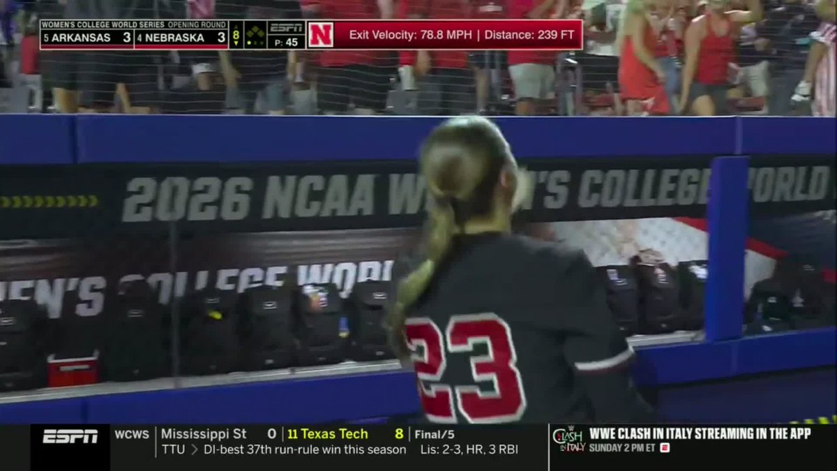 TIE. GAME. #WCWS x 🎥 ESPN / Nebraska Softball