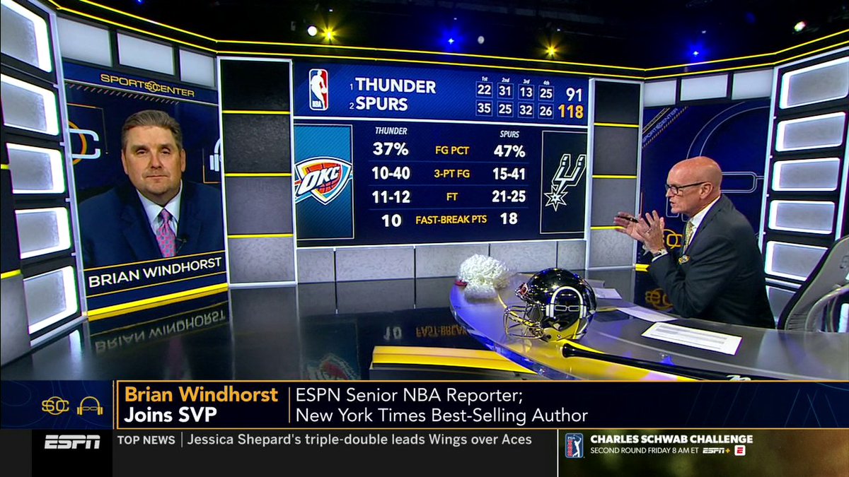 "Every time [the Spurs] face some adversity in this postseason... they have always answered." Brian Windhorst joins Scott Van Pelt to discuss how San Antonio was able to force Game 7 in Oklahoma City 🍿