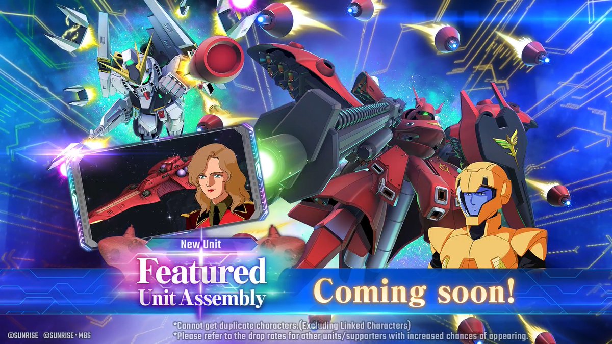 New Units to arrive on 5/31 (JST)! Featuring: UR Nightingale (EX) / UR Char Aznable UR Nu Gundam (Double Fin Funnels) (EX) / UR Amuro Ray #GundamEternal