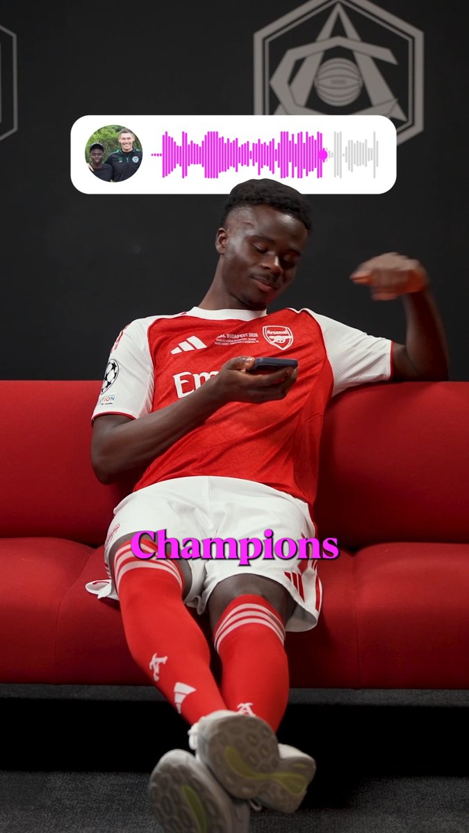 Bukayo Saka's old PE teacher (an Arsenal fan) sent him a special voice note after his former student won the Premier League ❤️🏆 The full Arsenal special 'Voice Notes' episode is now live on our YouTube 📺