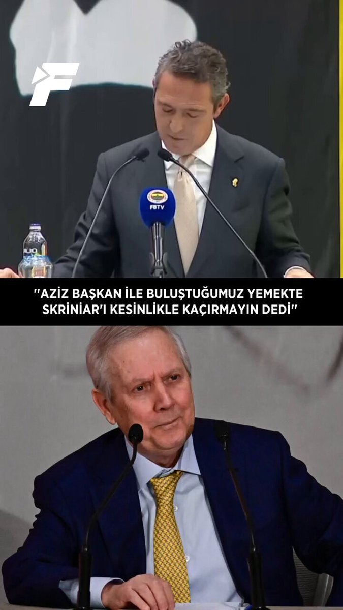 Safi: "Aziz Yıldırım bize hiç destek olmadı hatta kulübün başarısına engel oldu." Ali Koç: "Aziz Başkan ile yemekte buluştuk. Skriniar'ı sakın kaçırmayın mutlaka alın dedi bize yardımcı oldu." Kerem'i alan Skriniar'ı aldıranı eleştiriyor. Fıkra bu kadar.