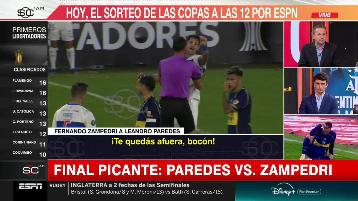 "TE QUEDÁS AFUERA, BOCÓN". Fernando Zampedri, hincha de River, jugó un partido especial ante Boca en La Bombonera y protagonizó este picante cruce con Leandro Paredes al momento de ser reemplazado. 📺 Mirá TODA la CONMEBOL #Libertadores por #DisneyPlus Plan Premium