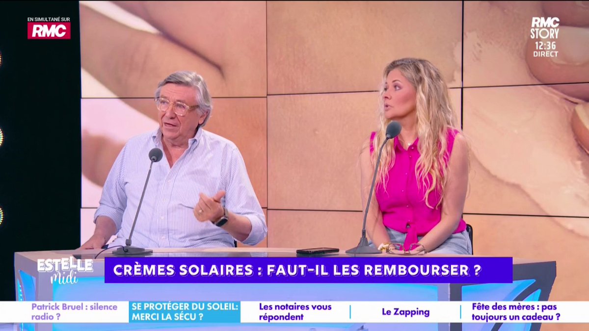 🧴 Rembourser la crème solaire 🎙️ Estelle Denis : "Quand c'est 25€ le tube, t'as des Français qui ont du mal à remplir le réservoir de leur voiture... Si c'était remboursé, peut-être qu'on en mettrait plus !" 🎙️ Jacques Legros : "Qu'on rembourse les brosses à dents..."