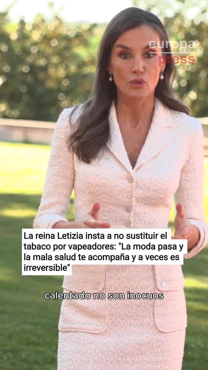 🇪🇸 | La reina de España, Letizia, insta a no sustituir el tabaco por vapeadores: "La moda pasa y la mala salud te acompaña mucho tiempo y a veces es irreversible".