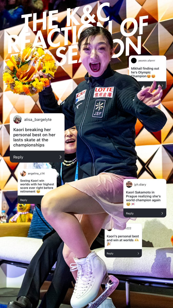 Your favorite Kiss &amp; Cry moment of the season? 🥹⛸️ Kaori Sakamoto earning a personal best at her farewell from the world stage ✨ #FigureSkating