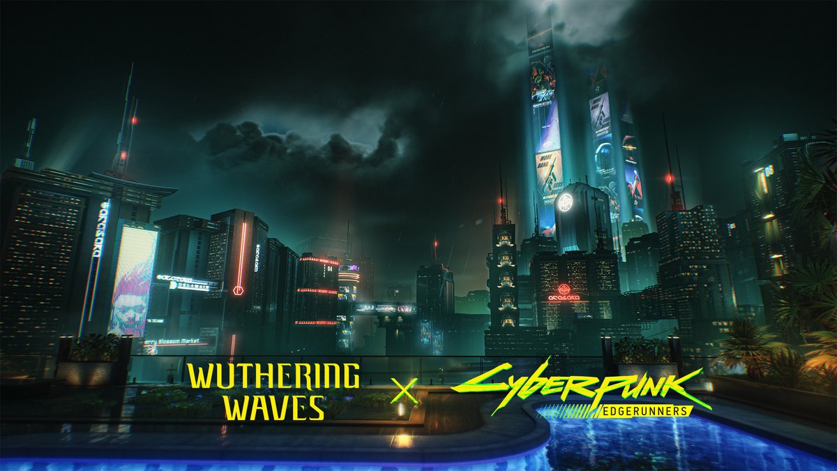 Wuthering Waves × Cyberpunk: Edgerunners Collab Area Showcase Wuthering Waves × Cyberpunk: Edgerunners Collab Version "The Dream Not Dreamed," Available on 2026-06-08. Collab Area "Somnoire: Night City", Coming Soon: Born of a fevered hallucination, this bustling concrete jungle is shrouded in eternal night, revealing a completely different cityscape. ※Somnoire: Night City is a special area. It can be re-accessed after completing the Episodic Quest "At Dream's Edge." #WutheringWaves #Edgerunners