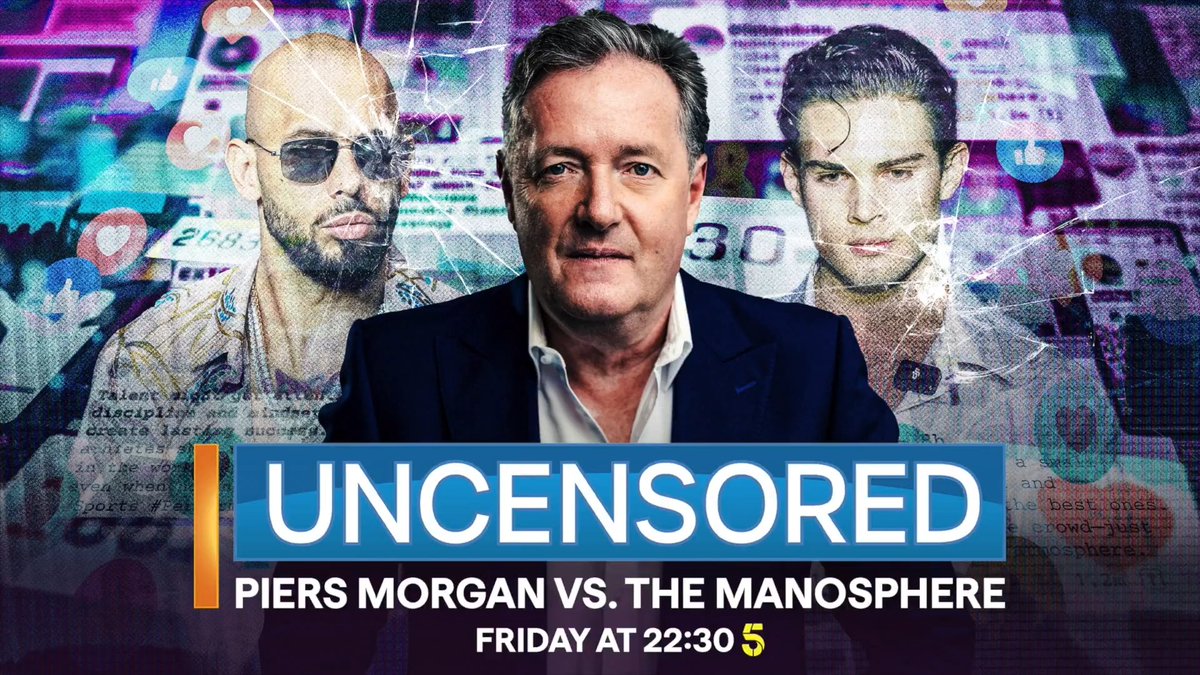 Is toxic masculinity and the 'Manosphere' culture a serious social scourge? Tune into Piers Morgan Uncensored on Channel 5 tonight at 10.30pm👇 📺 Piers Morgan | Channel 5