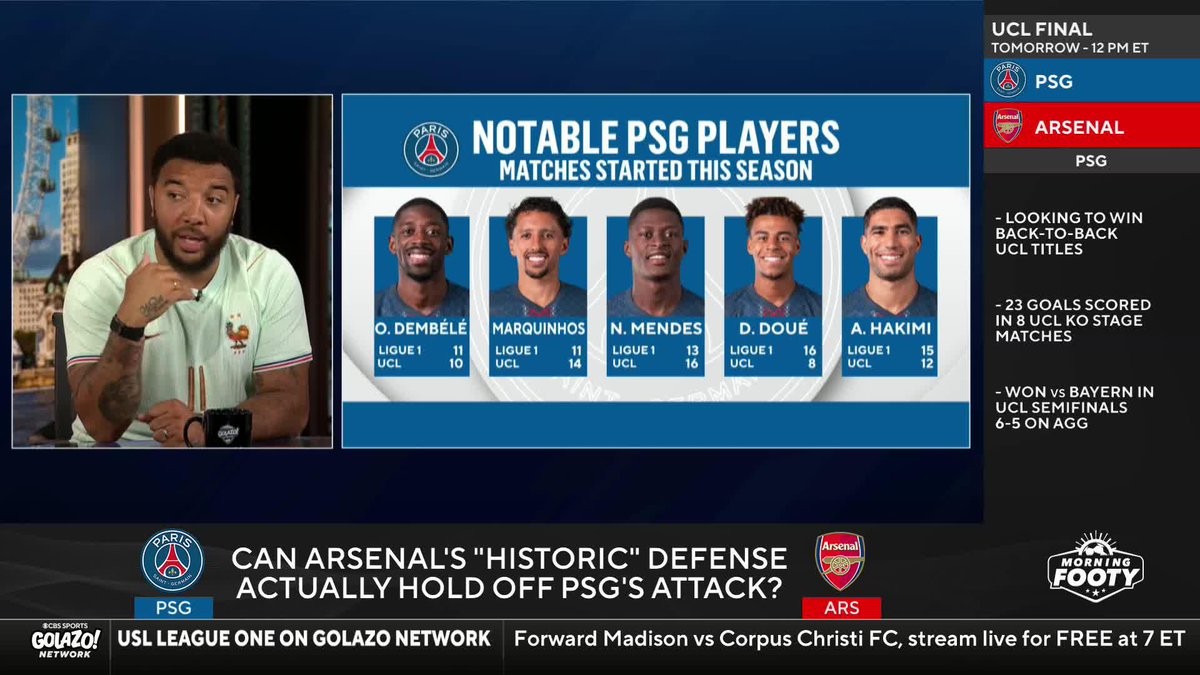 "I just wonder what Arsenal will do defensively, because they don't want this game to become a basketball match" 🏀 Troy Deeney and Jimmy Conrad debate how Arsenal can slow down PSG's high-octane attack in the UCL final 🛑