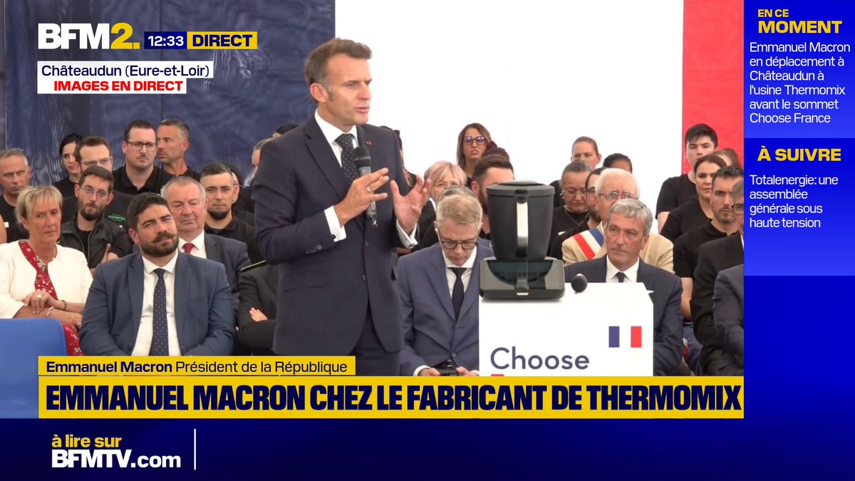 Emmanuel Macron: "Cela fait maintenant sept années consécutives que la France est le pays d'Europe qui attire le plus d'investissements étrangers. Ça ne tombe pas du ciel, c'est le fruit de réformes, de travail et aussi de constance et de notre engagement collectif." #BFM2