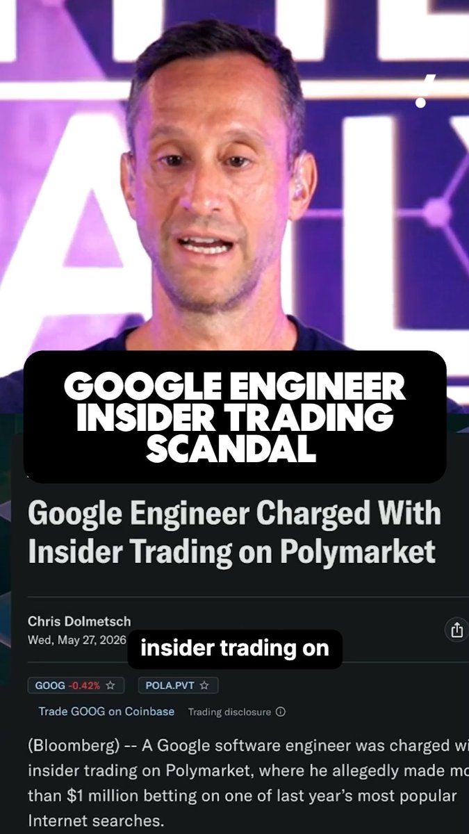 A Google engineer has been caught in a $1.2 million Polymarket scheme. The Wolf Of All Streets breaks it down: