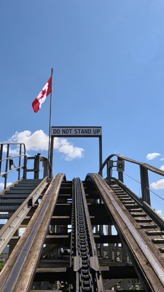 980 feet of fresh track later... #MightyCanadianMinebuster is officially open and back in action! 🎢🔨 The wait is over. Take a ride on the newly retracked sections and experience the legendary wooden coaster for yourself. #CanadasWonderland #WoodenCoaster #POV