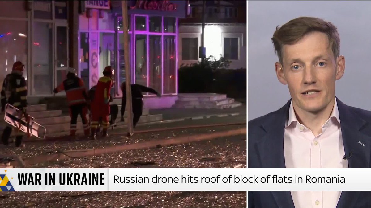 Two people were injured in Romania after a drone strike on a 10-story residential building during an overnight attack on Ukraine by Russia. Sir Keir Starmer has condemned the action. Moscow correspondent Ivor Bennett has more on this story, including how Russia has responded.