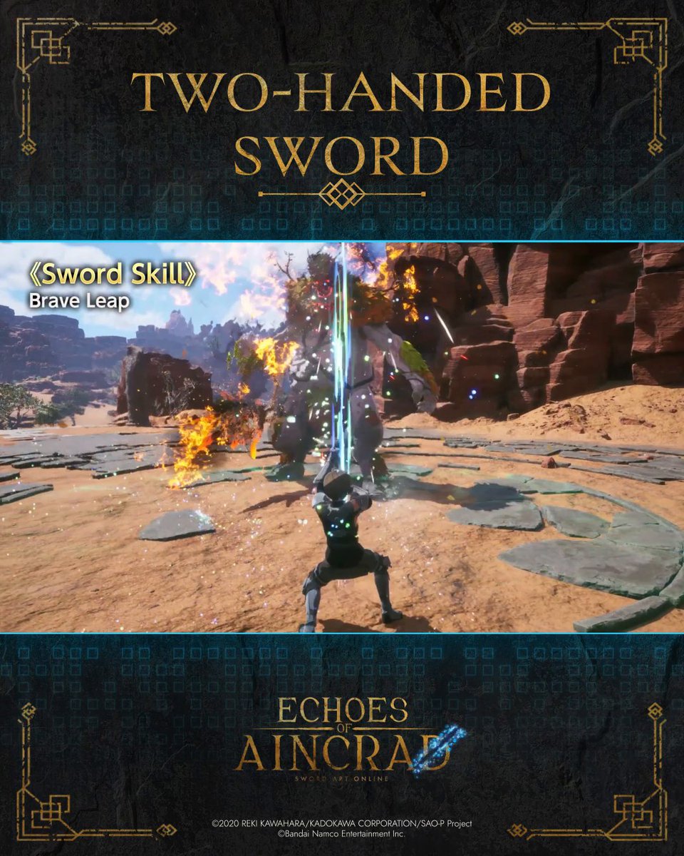 ► Weapon Introduction: Two-Handed Sword ◄ A weapon that makes up for its slow strikes with powerful charged attacks and a long reach, but leaves large openings. #SAOEoA #SAO