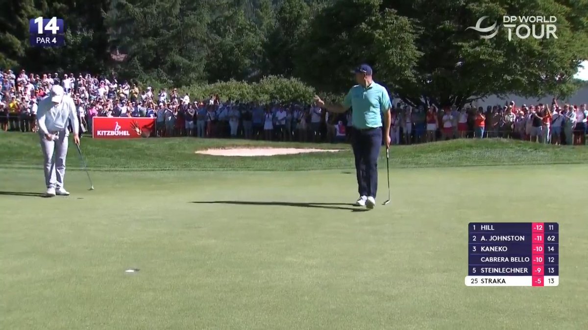 A roar from the home crowd for another Sepp Straka birdie 🗣️ The Austrian moves to T13 with his fourth birdie of the afternoon. #AustrianAlpineOpen