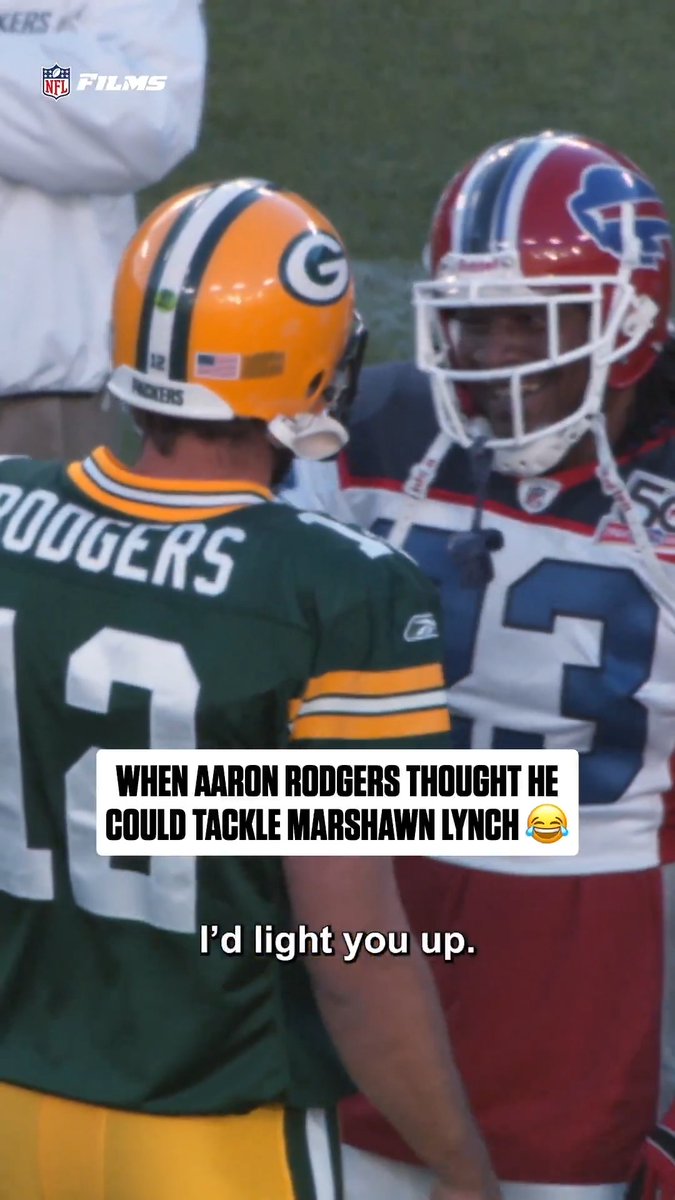 Just two former college teammates playing around 😭😭 NFL Films Aaron Rodgers | Marshawn Lynch | Cal Football