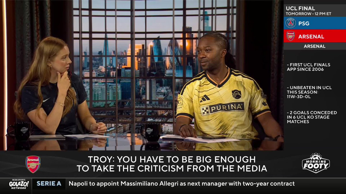 "Myles Lewis-Skelly I think was made to play in this game" 👀 Michael Lahoud, Troy Deeney and Jimmy Conrad debate which midfield combination Arsenal should use against PSG in the UCL final 🗣️