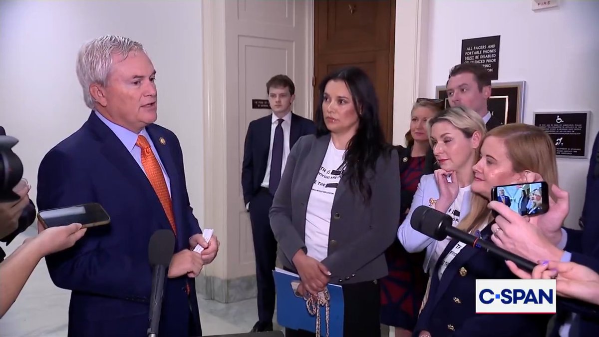 Epstein survivors speak with House Oversight Chair Rep. James Comer outside closed-door deposition for former Attorney General Pam Bondi: