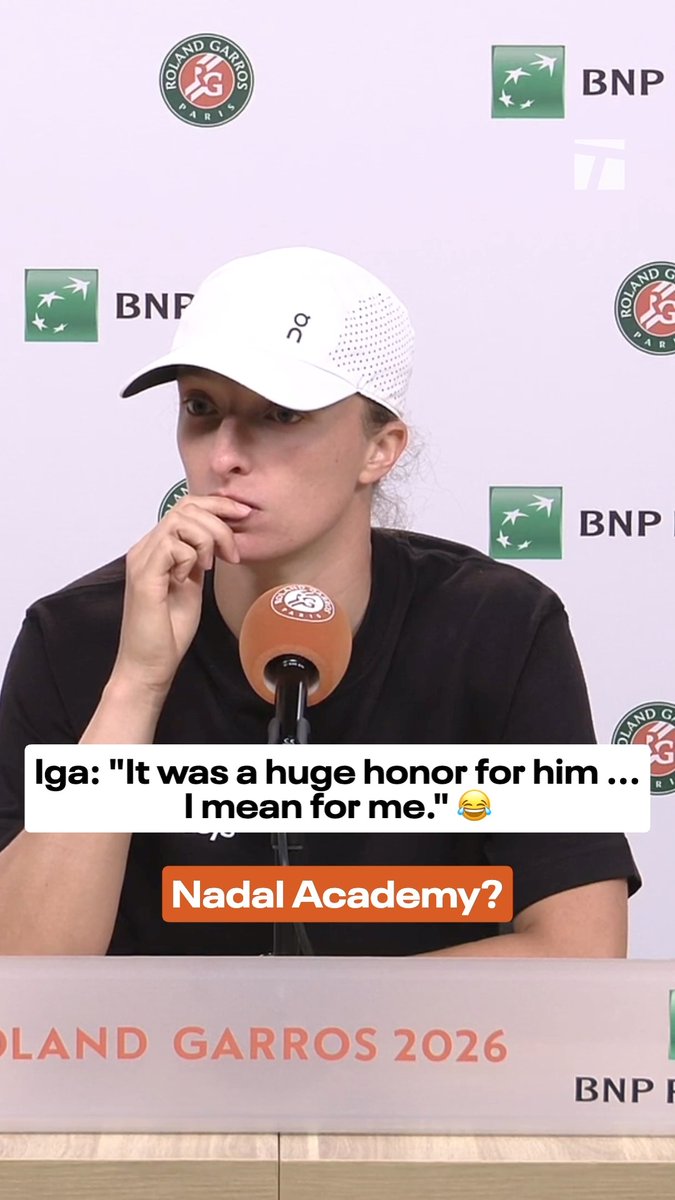 Iga Swiatek spoke in press about her training with Rafa Nadal "It was a huge honor for him. I mean for me." 😭😭😭😭😭😭
