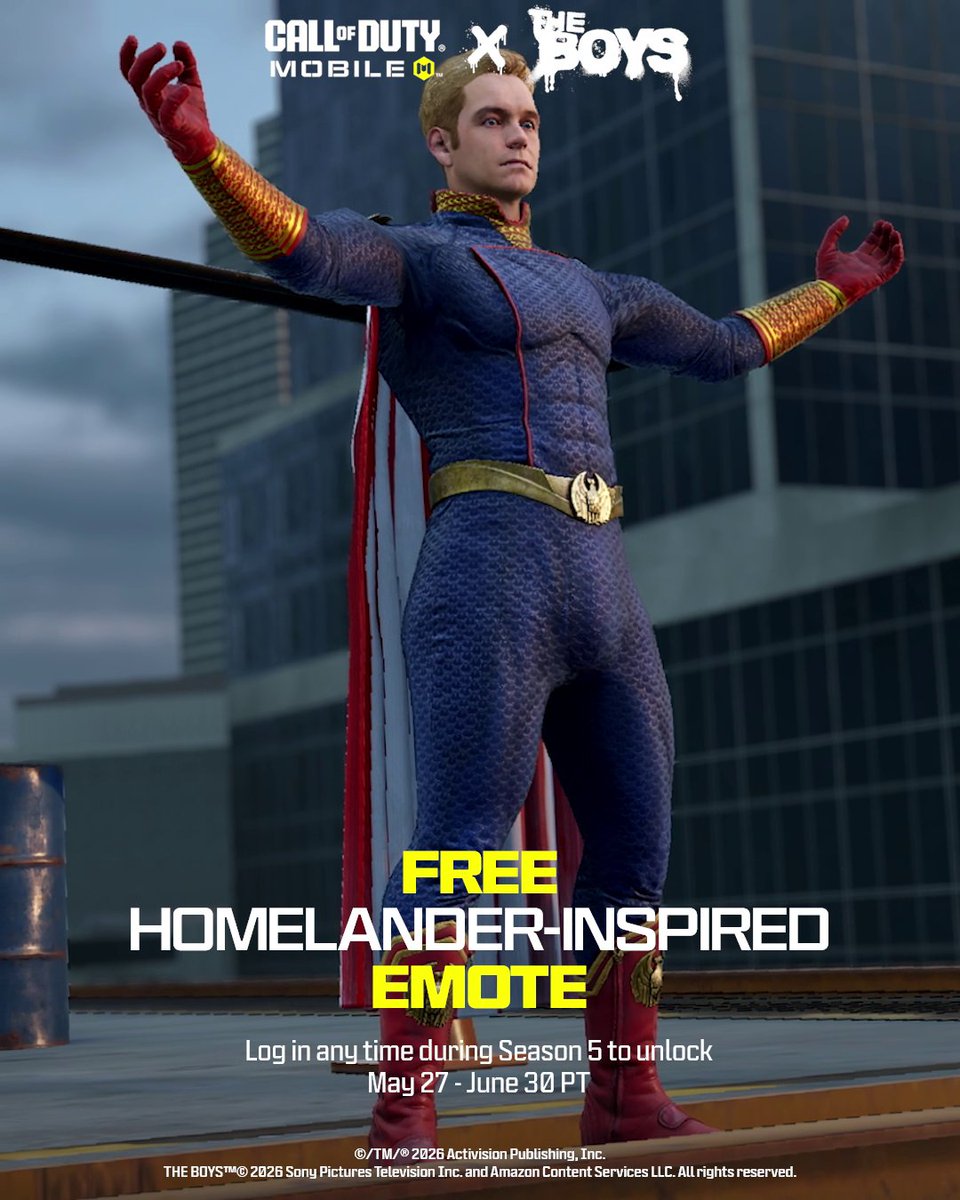 Head in-game now to claim a free Homelander emote!