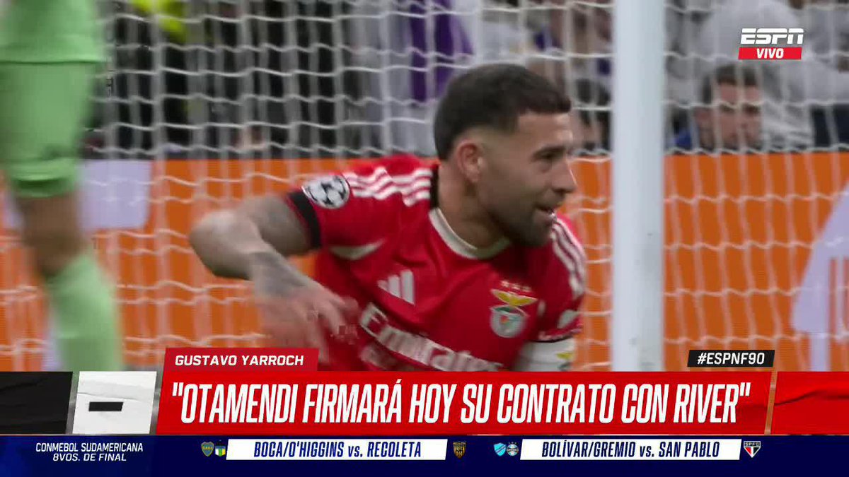 🚨 ¡ATENCIÓN MUNDO RIVER! ¡NICOLÁS OTAMENDI FIRMARÁ SU CONTRATO ESTE VIERNES! ▶️ Mirá #ESPNF90 en el Plan Premium de #DisneyPlus