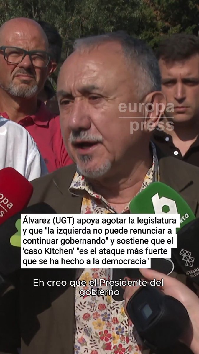 Pepe Álvarez: "Tiene que seguir la legislatura. La izquierda no puede renunciar a seguir gobernando. La Kitchen es el ataque contra la democracia más fuerte que se ha hecho en este país" Denunciar los casos de corrupción de sus jefes de Moncloa, otro día.