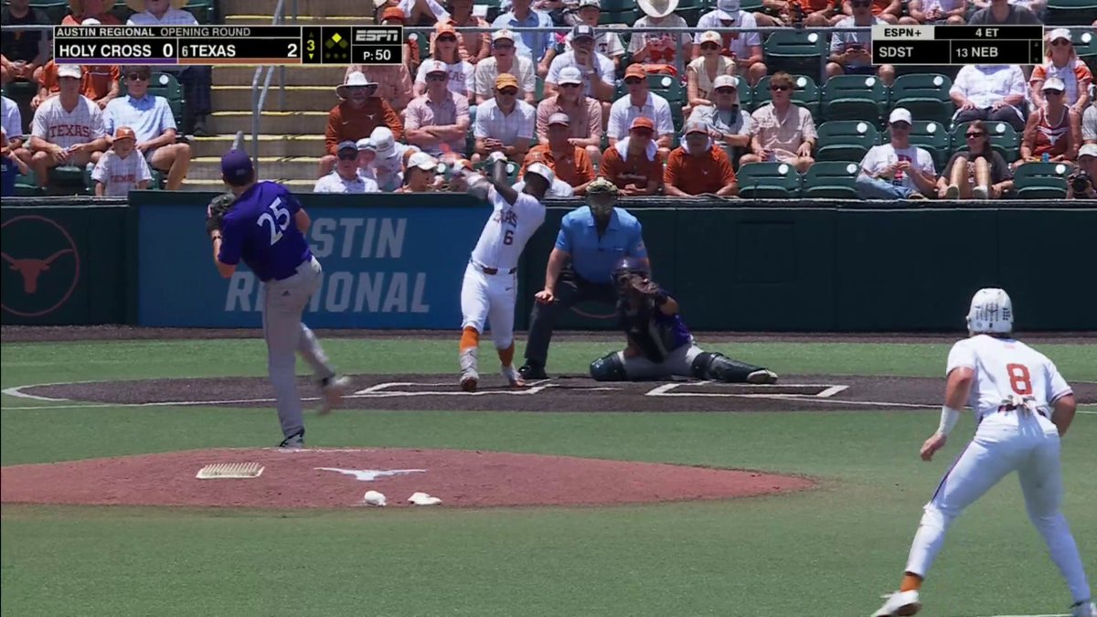 What a way to leave a mark in your first NCAA tournament game! Anthony Pack Jr. has two homers on the day 🤘 Texas Baseball