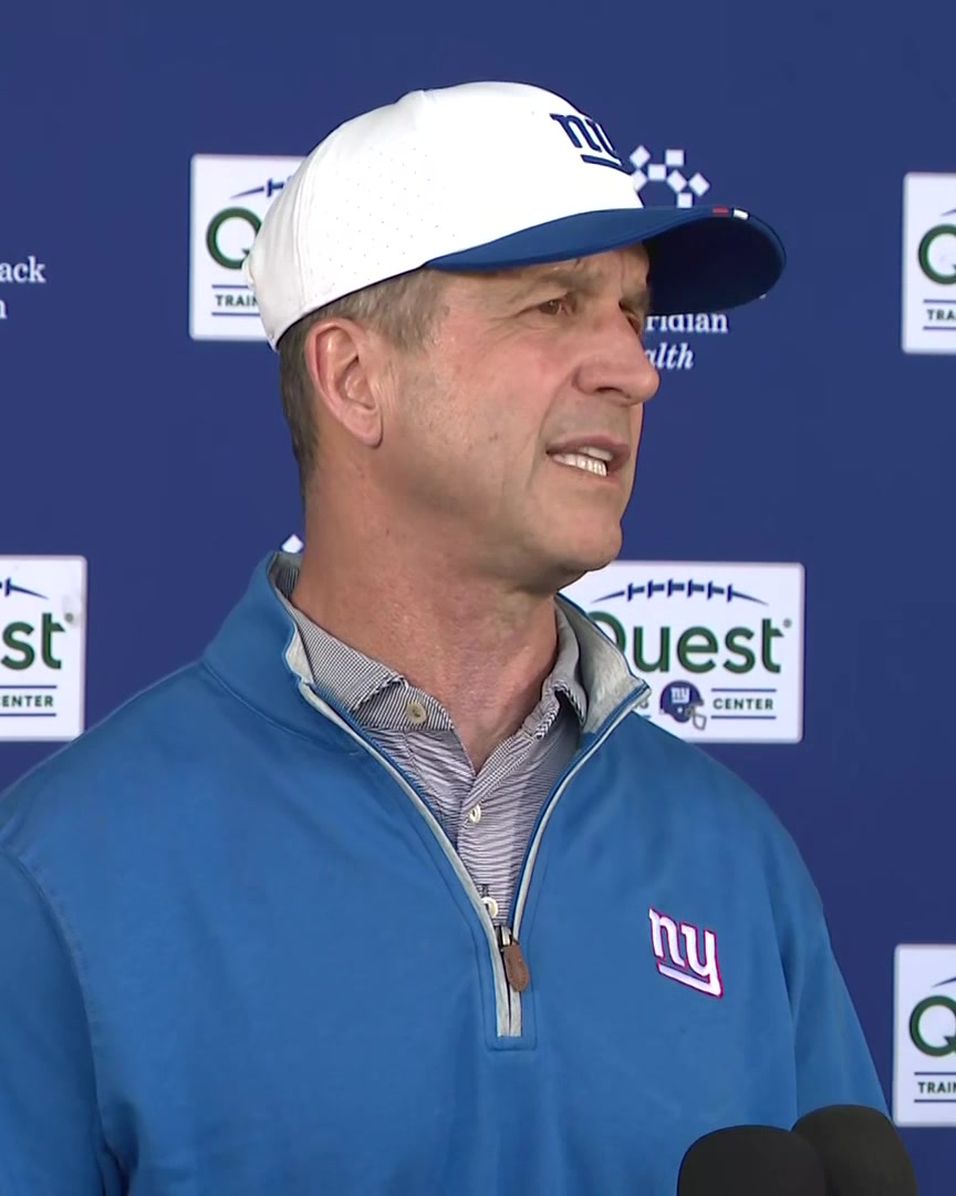 John Harbaugh on the situation around Jaxson Dart's introduction of Donald Trump and how it has affected the Giants: "It was a good opportunity for us as a football team to have good conversations...we're in a good place now, we're moving forward"