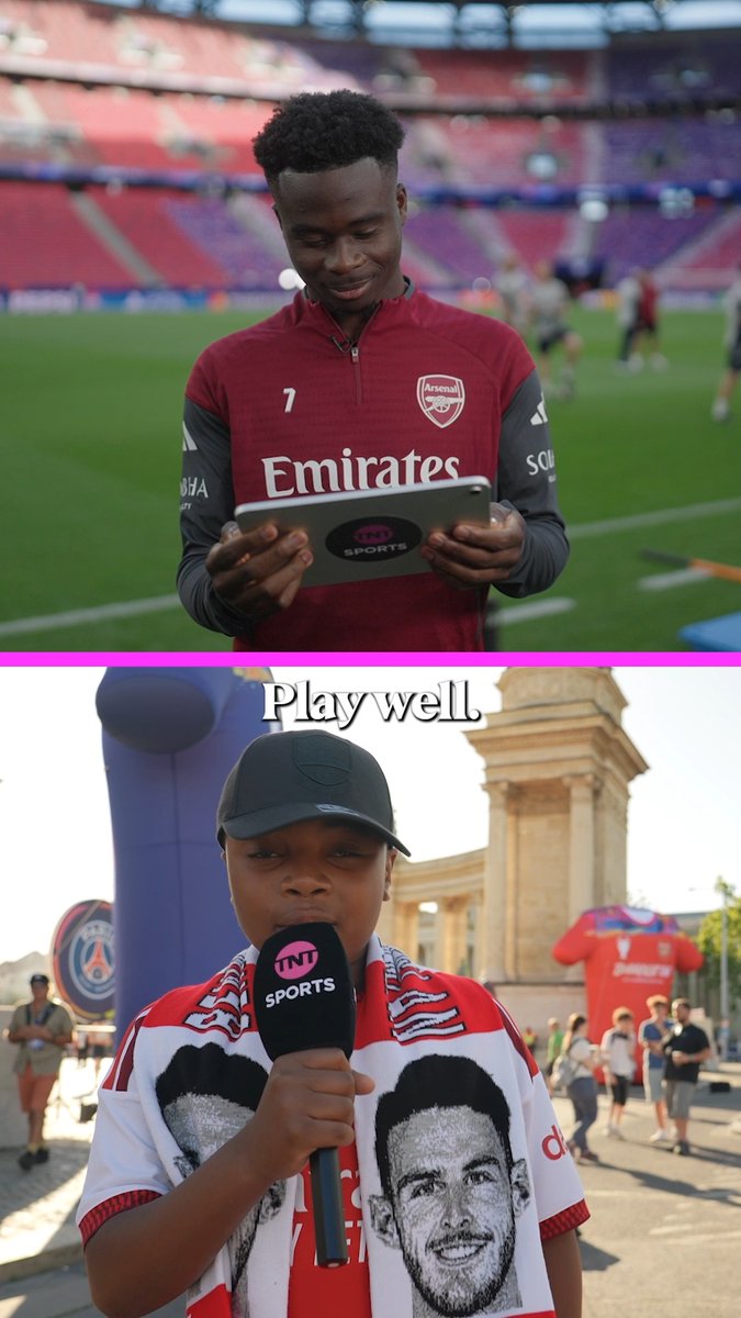 Bukayo Saka reacts to messages from Arsenal fans ahead of the Champions League final ❤️🥺