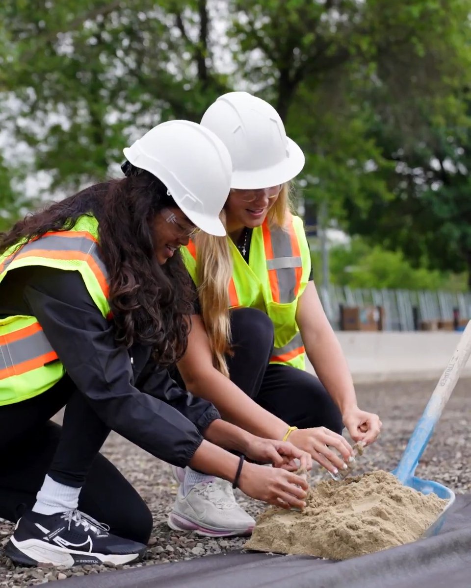 Special delivery. The first pile of sand was poured at the new Oregon Beach Volleyball courts site this morning. #GoDucks