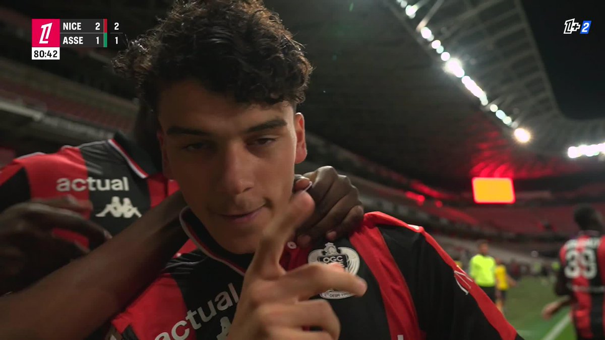 LA BELLE HISTOIRE POUR L’OGC NICE !!!!! UN MINOT DU CENTRE POUR SAUVER LE CLUB !!!!!! 👦❤️🖤 Kail Boudache 🇫🇷 inscrit le but qui libère Nice dans ce match crucial. 19 ans. 💎 🎥 L1+