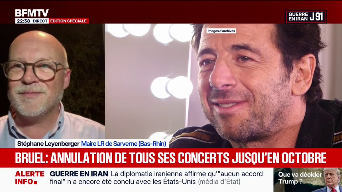 Annulation des concerts de Patrick Bruel: "Aujourd'hui, il va falloir qu'on trouve une nouvelle tête d'affiche", explique Stéphane Leyenberger, maire (LR) de Saverne