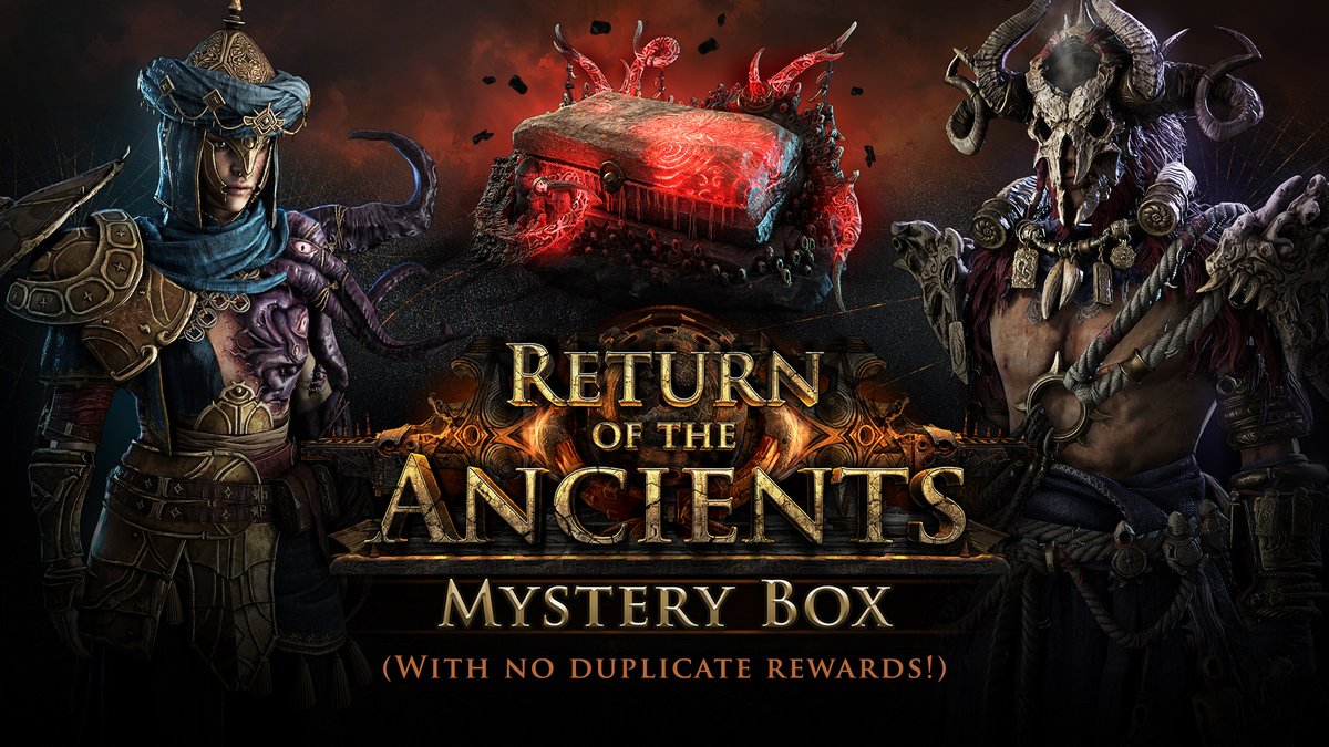 The Return of the Ancients Mystery Box is here! 👁️ Embrace eldritch horrors with tentacled armour, bone-and-sinew weapons, Apex Hideouts, Affinity Stash Skins, and more! Check out the Mystery Box showcase here:
